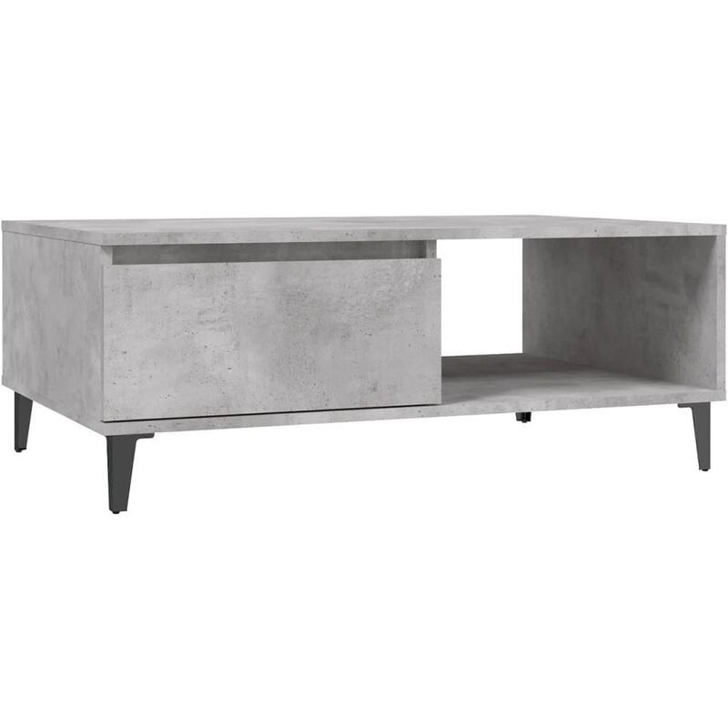 

vidaXL Mesa de centro de aglomerado 90x60x35 cm gris hormigón - Gris