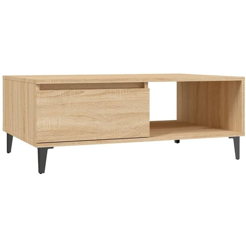 

vidaXL Mesa de centro de aglomerado 90x60x35 cm color roble Sonoma - Marrón
