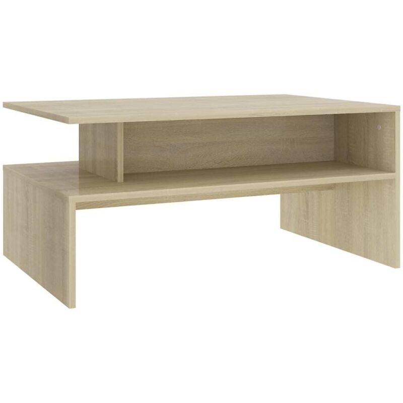 

vidaXL Mesa de centro de aglomerado 90x60x42,5 cm color roble Sonoma - Marrón