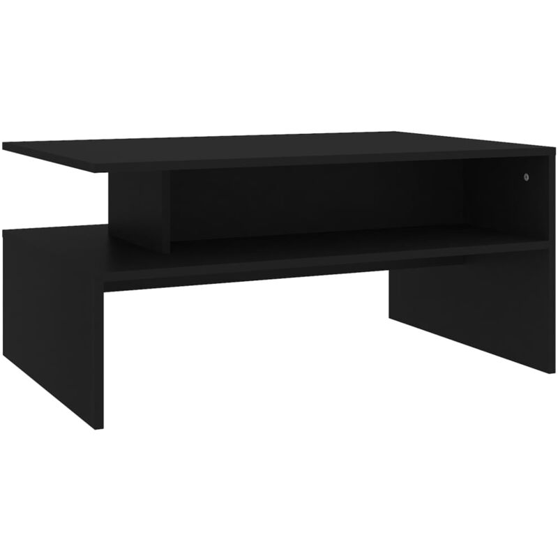 

vidaXL Mesa de centro de aglomerado 90x60x42,5 cm negro - Negro