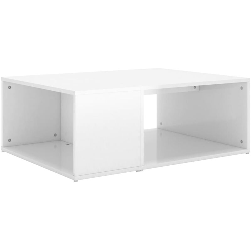 

vidaXL Mesa de centro de aglomerado 90x67x33 cm blanco brillante - Blanco