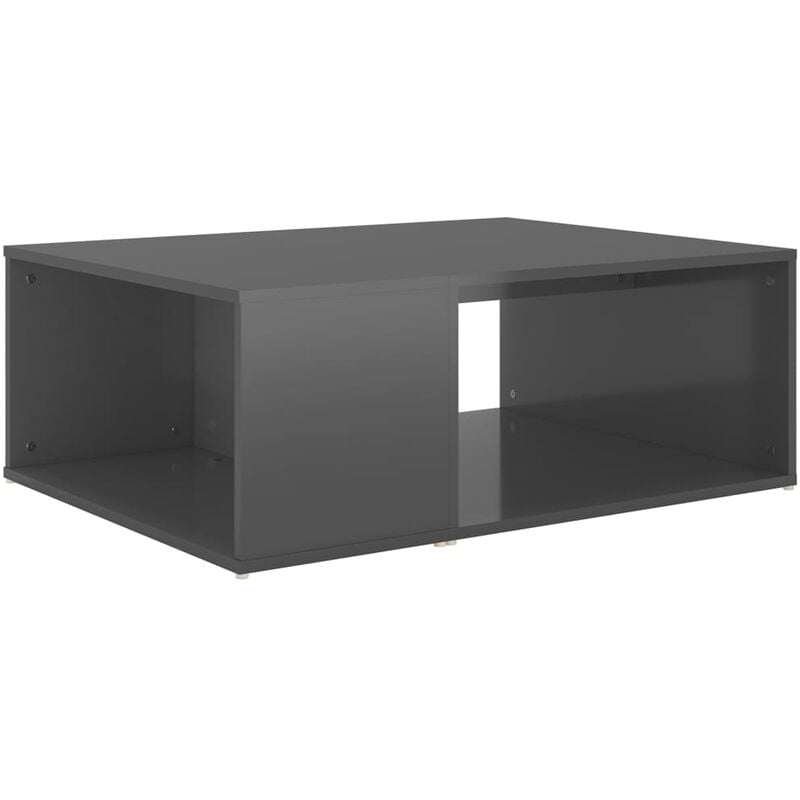 

vidaXL Mesa de centro de aglomerado 90x67x33 cm gris brillante - Gris