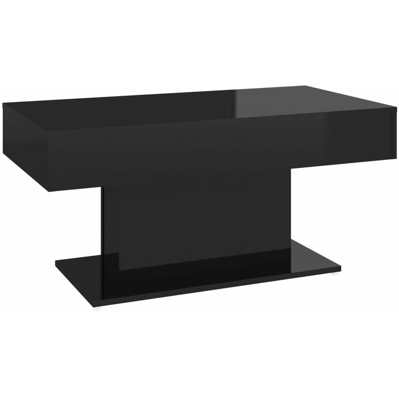 

vidaXL Mesa de centro de aglomerado 96x50x45 cm negro brillante - Negro