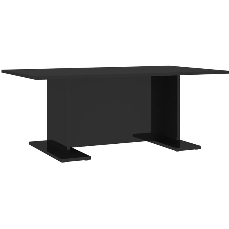 

Vidaxl - Mesa de centro de aglomerado 103,5x60x40 cm negro brillante - Negro