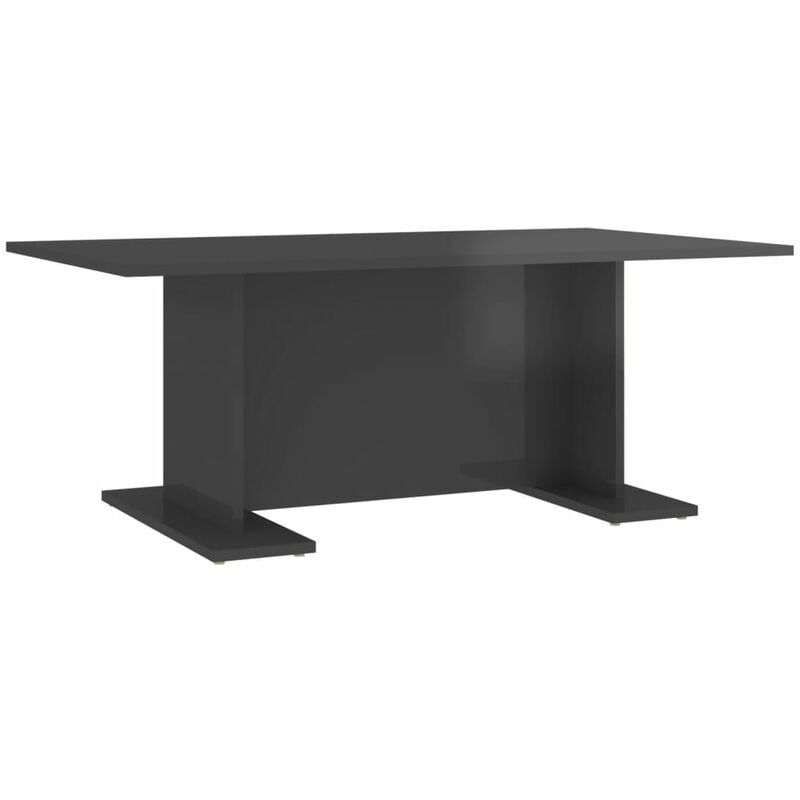 

vidaXL Mesa de centro de aglomerado 103,5x60x40 cm gris brillante - Gris
