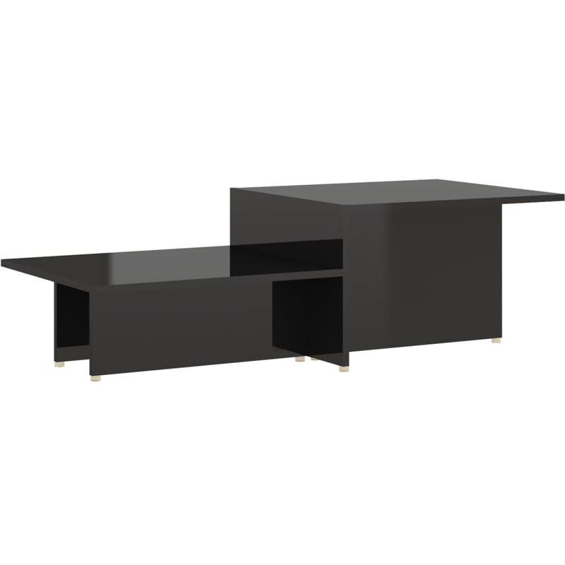 

vidaXL Mesa de centro de aglomerado 111,5x50x33 cm negro brillante - Negro