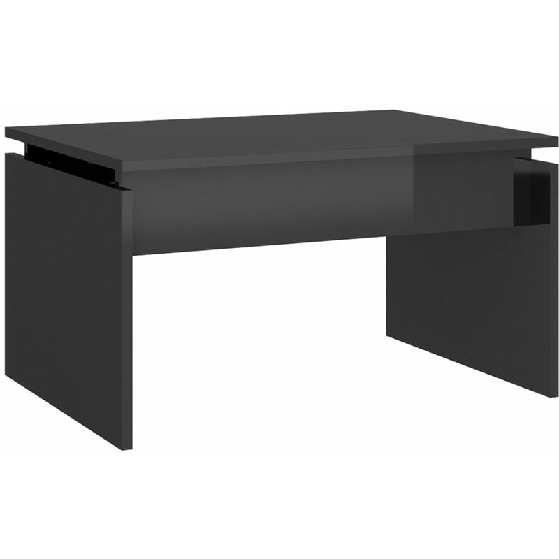 

vidaXL Mesa de centro de aglomerado 68x50x38 cm gris brillante - Gris
