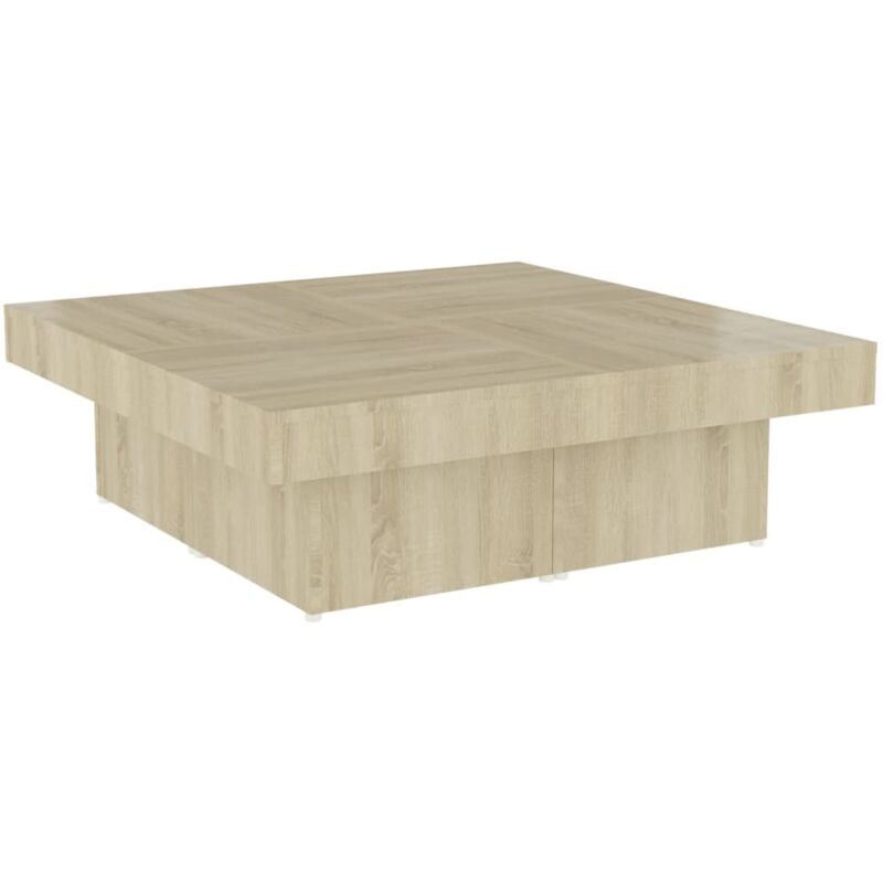

vidaXL Mesa de centro de aglomerado 90x90x28 cm color roble Sonoma - Marrón
