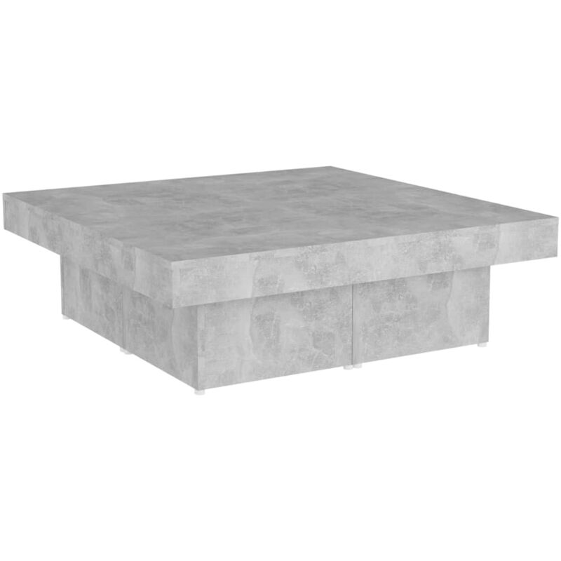 

vidaXL Mesa de centro de aglomerado 90x90x28 cm gris hormigón - Gris