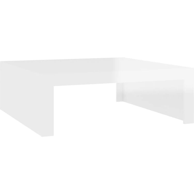 

vidaXL Mesa de centro de aglomerado 100x100x35 cm blanco brillante - Blanco