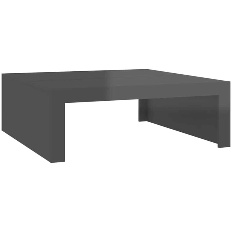 

vidaXL Mesa de centro de aglomerado 100x100x35 cm gris brillante - Gris