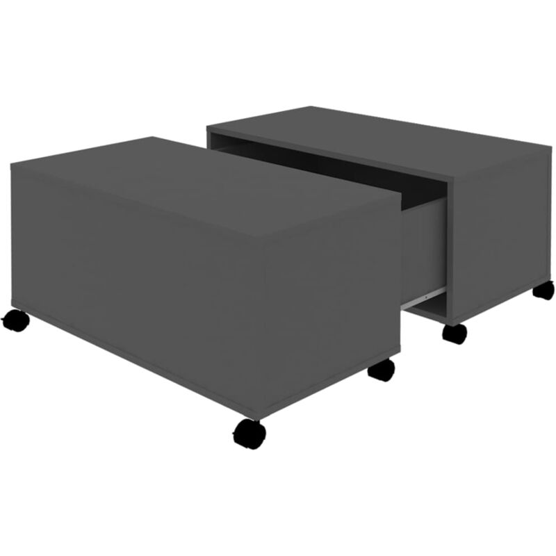 

vidaXL Mesa de centro de aglomerado 75x75x38 cm gris - Gris