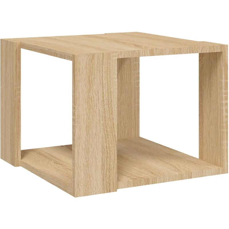 

vidaXL Mesa de centro de aglomerado 40x40x30 cm color roble Sonoma - Marrón