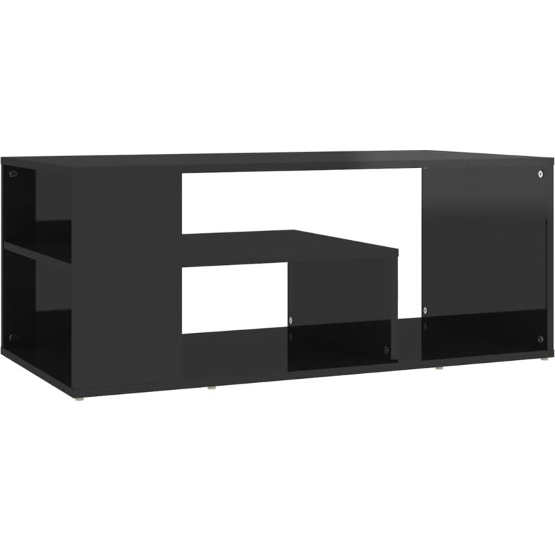 

vidaXL Mesa de centro de aglomerado 100x50x40 cm negro brillante - Negro