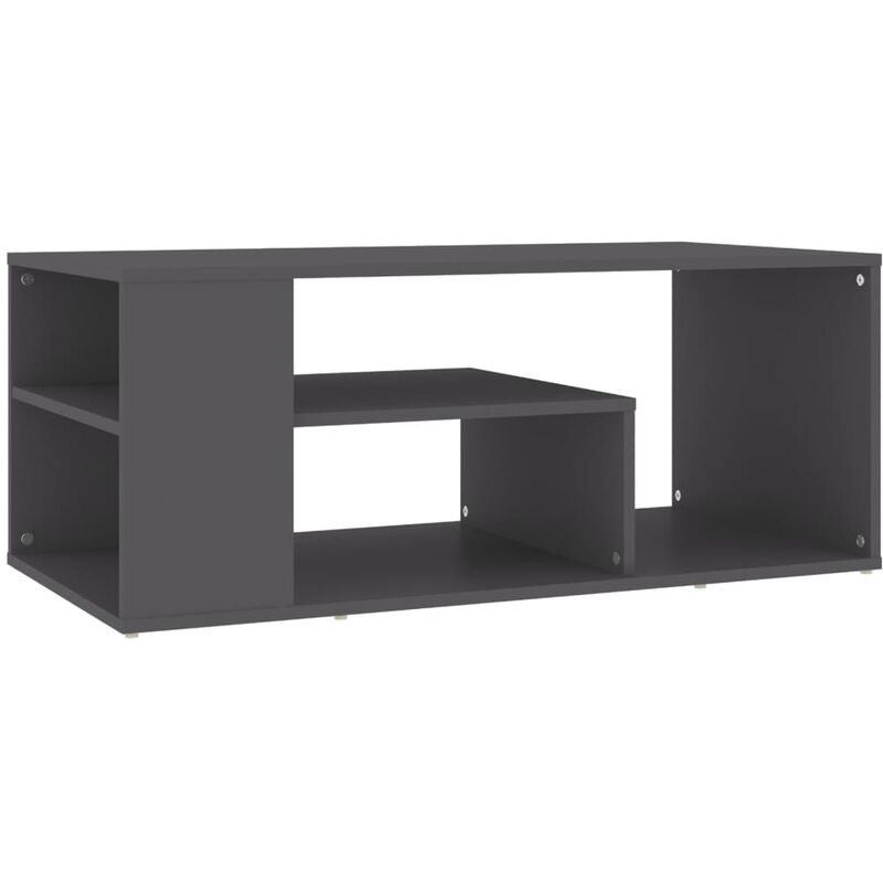 

vidaXL Mesa de centro de aglomerado 100x50x40 cm gris - Gris