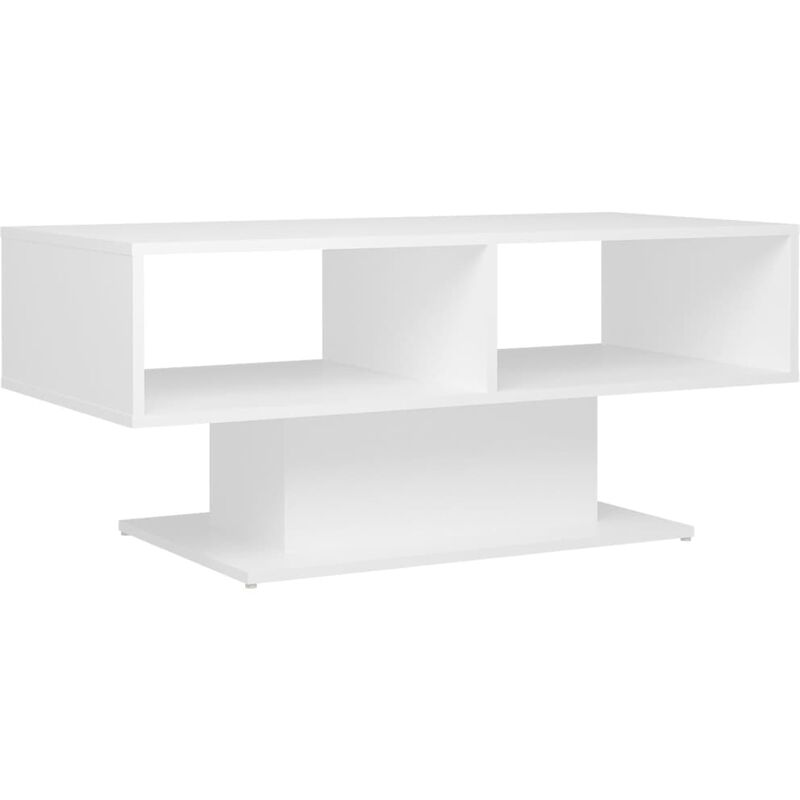 

vidaXL Mesa de centro de aglomerado 103,5x50x44,5 cm blanco - Blanco