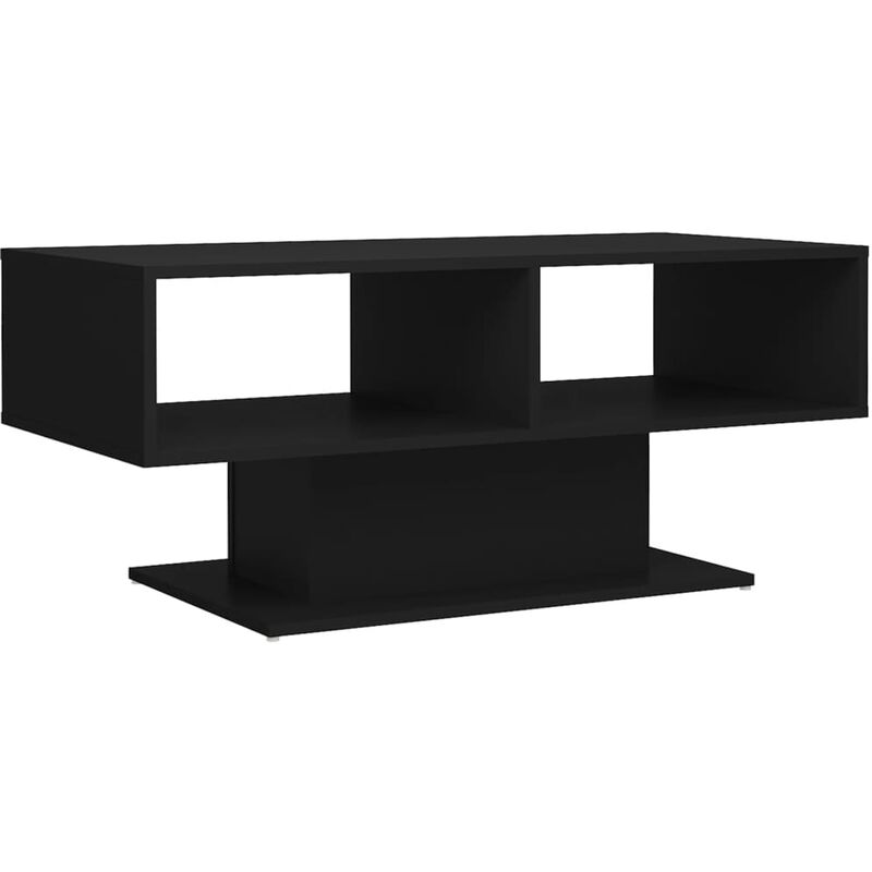 

vidaXL Mesa de centro de aglomerado 103,5x50x44,5 cm negro - Negro