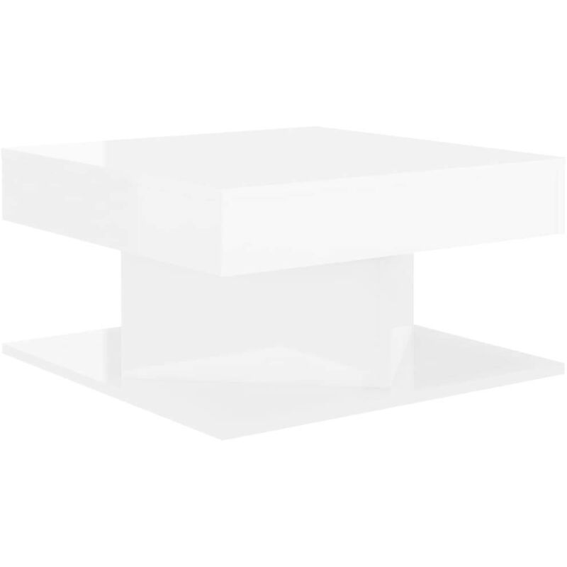 

vidaXL Mesa de centro de aglomerado 57x57x30 cm blanco brillante - Blanco