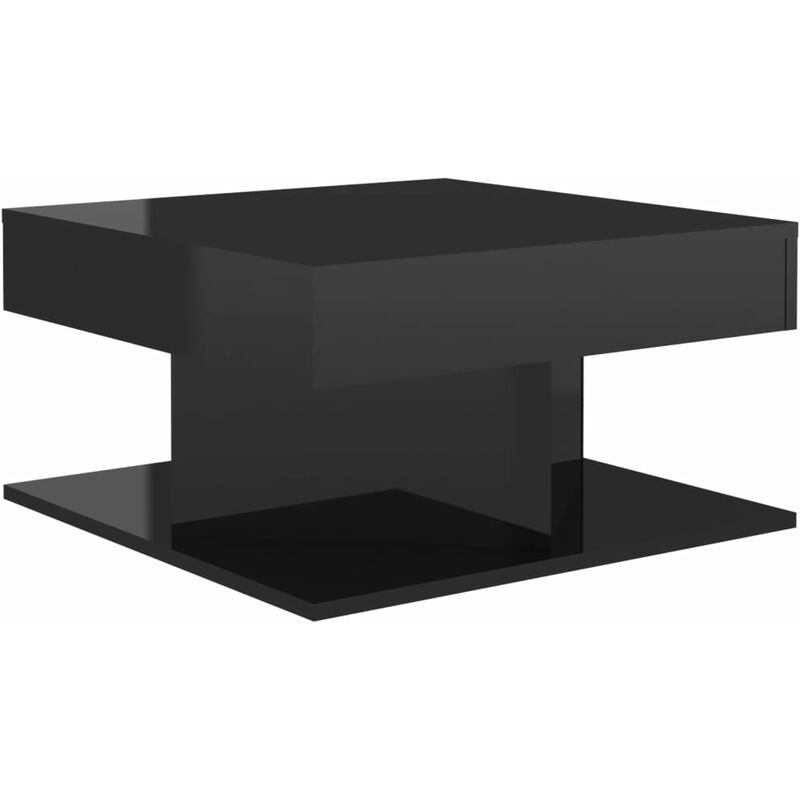 

vidaXL Mesa de centro de aglomerado 57x57x30 cm negro brillante - Negro