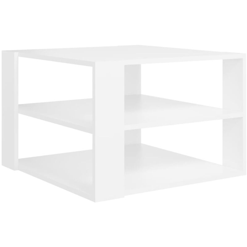 

vidaXL Mesa de centro de aglomerado 60x60x40 cm blanco - Blanco
