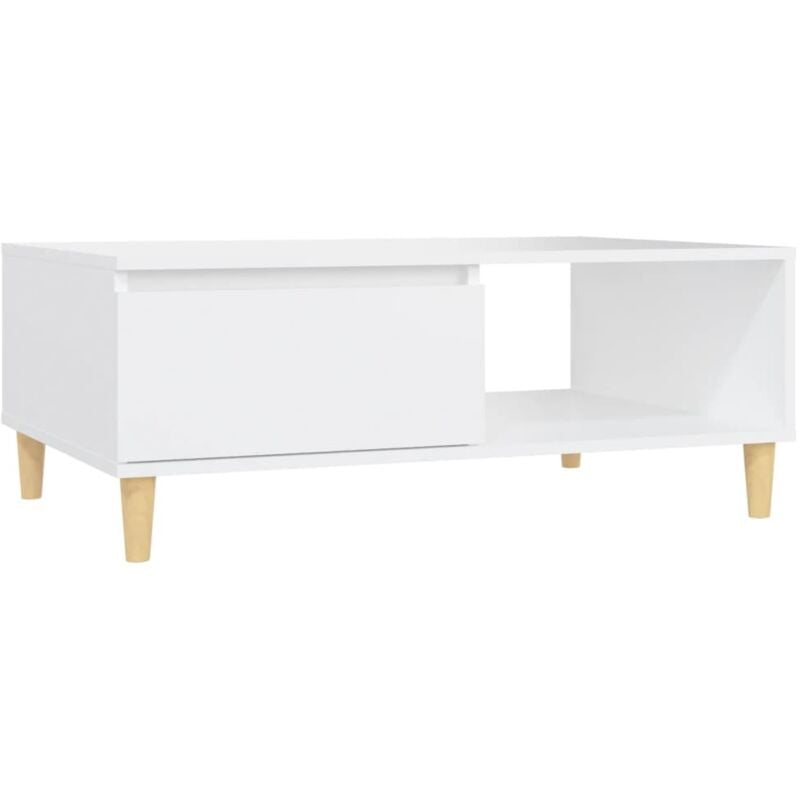

vidaXL Mesa de centro de aglomerado 90x60x35 cm blanco - Blanco