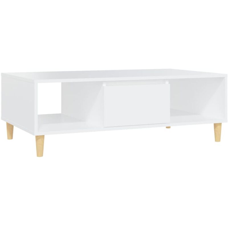 

vidaXL Mesa de centro de aglomerado 103,5x60x35 cm blanca - Blanco