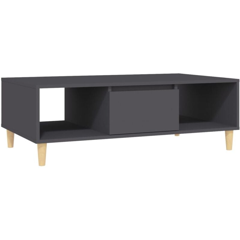 

vidaXL Mesa de centro de aglomerado 103,5x60x35 cm gris - Gris