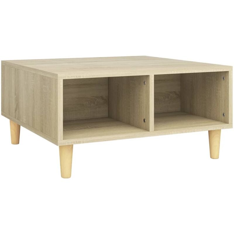 

vidaXL Mesa de centro aglomerado 60x60x30 cm color roble Sonoma - Marrón