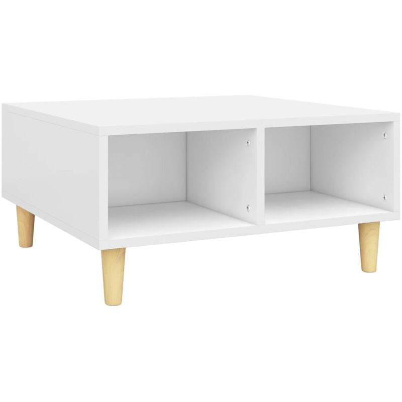 

vidaXL Mesa de centro aglomerado 60x60x30 cm blanca - Blanco