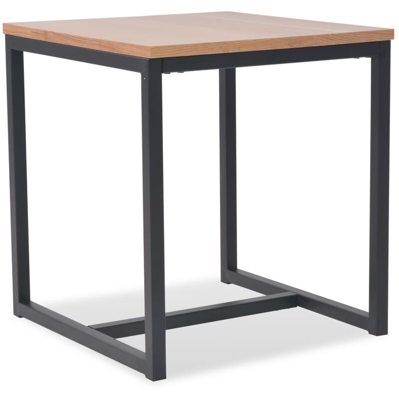 

vidaXL Mesa de centro de madera de fresno 48x48x53 cm - Marrón