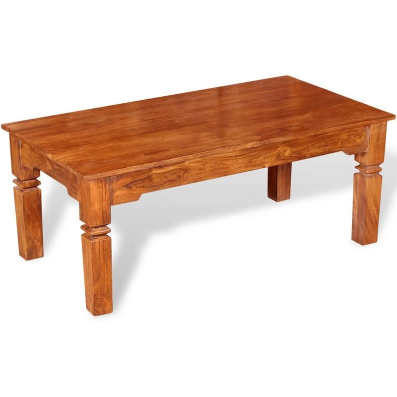

vidaXL Mesa de centro de madera maciza 110x60x45 cm - Marrón