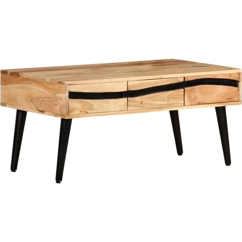 

vidaXL Mesa de centro de madera maciza de acacia 88x50x42 cm - Marrón