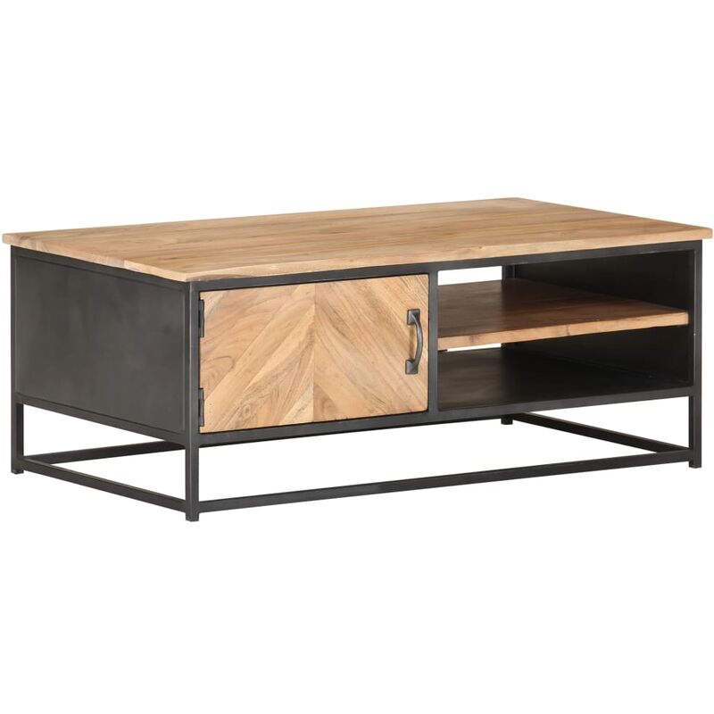 

Mesa de centro de madera maciza de acacia 90x50x35 cm - Marrón - Vidaxl