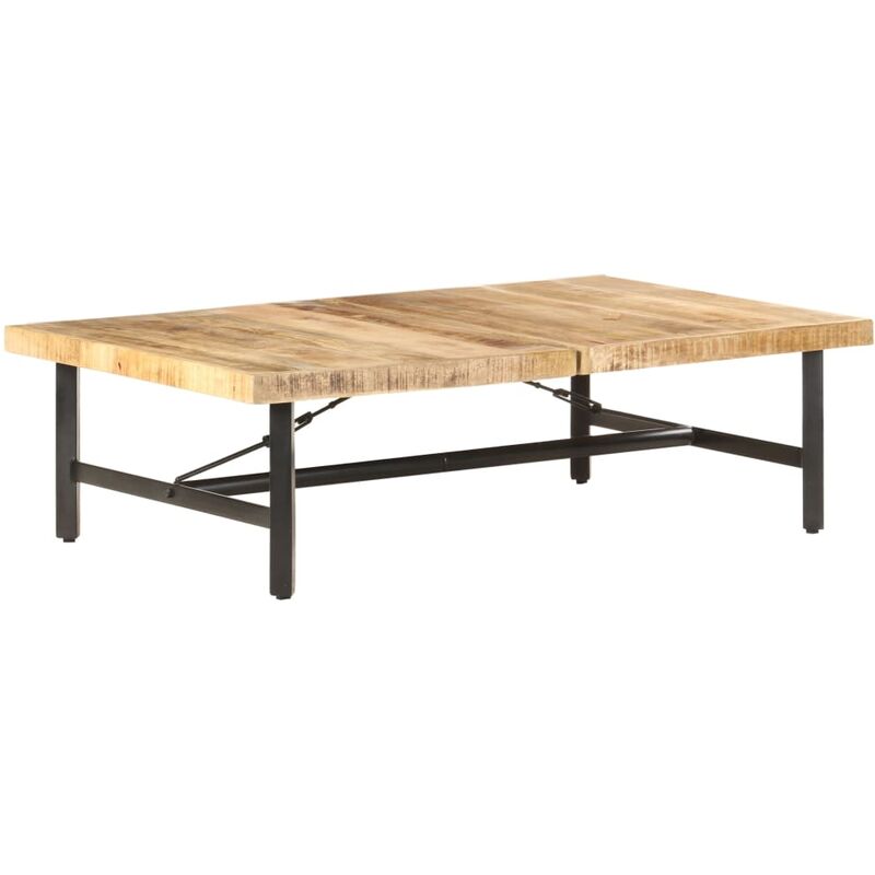 

Mesa de centro de madera maciza 142x90x42 cm de mango - Marrón - Vidaxl