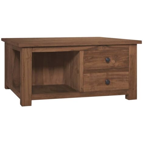 vidaXL Mesa de centro de madera maciza de teca 68x68x33 cm