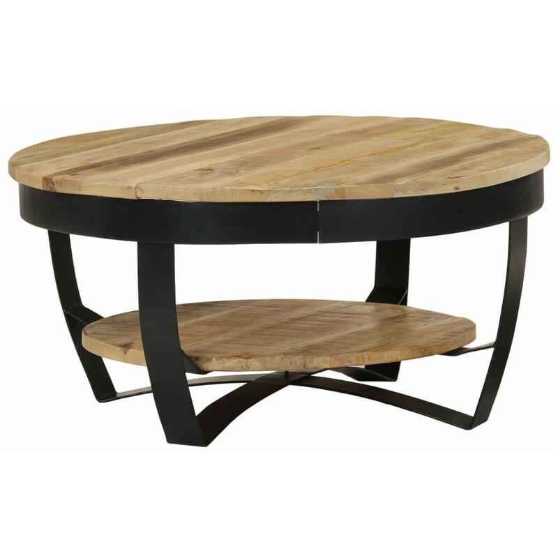 

Mesa de Centro 65x32 cm de Madera Maciza Áspera de Mango - Marrón - Vidaxl