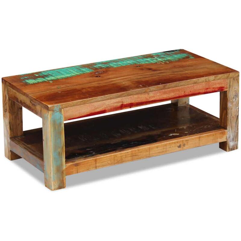 

Mesa de centro de madera maciza reciclada 90x45x35 cm - Marrón - Vidaxl