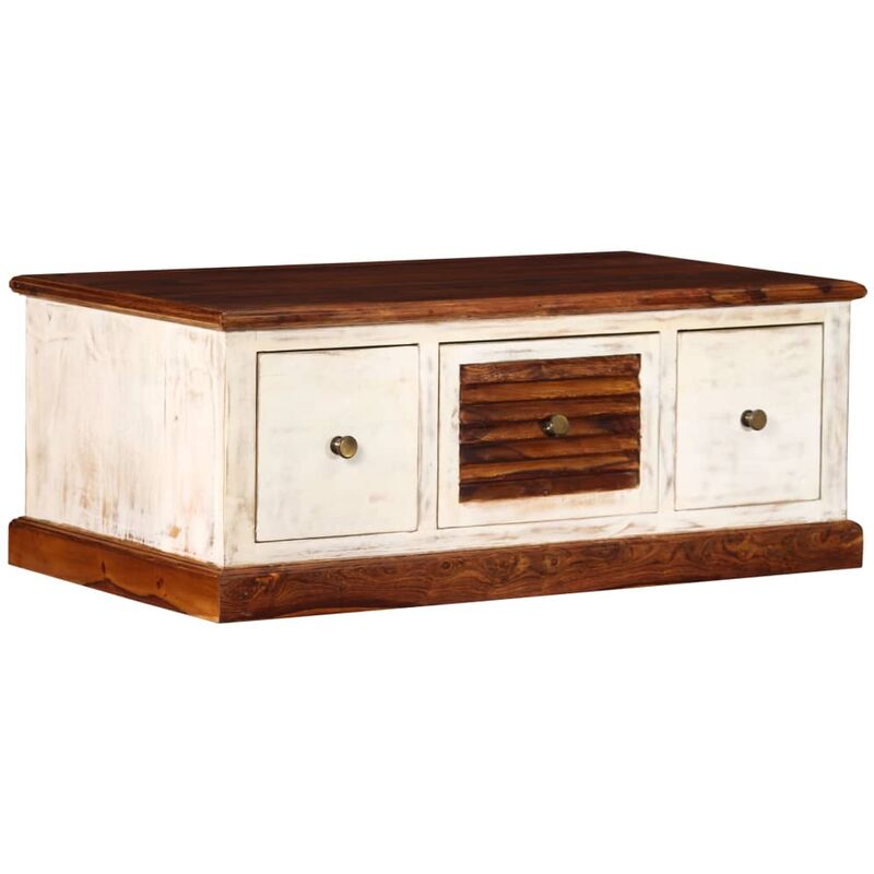 

vidaXL Mesa de centro de madera maciza sheesham y mango 90x50x35 cm - Marrón