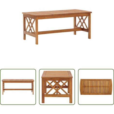 vidaXL Mesa de centro de madera -  Mesa de centro de madera maciza de acacia 102x50x43 cm