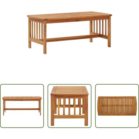 vidaXL Mesa de centro de madera -  Mesa de centro de madera maciza de acacia 102x50x43 cm