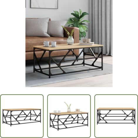 vidaXL Mesa de centro de madera -  Mesa de centro madera contrachapada roble Sonoma 100x50x40 cm