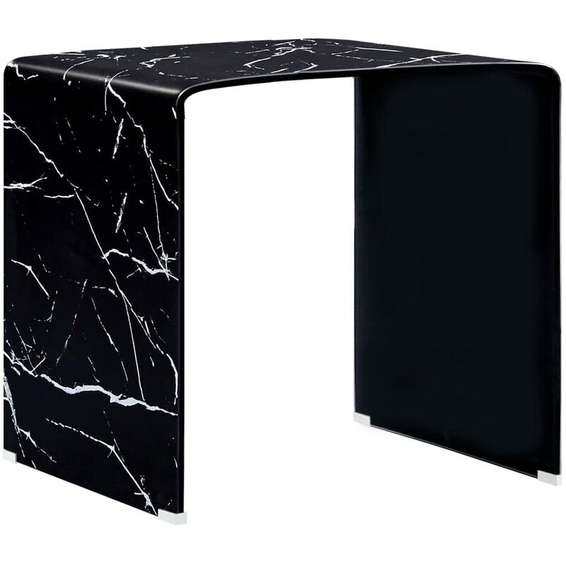 

Mesa de Centro de Vidrio Templado Mármol 50x50x45 cm Negro - Negro - Vidaxl