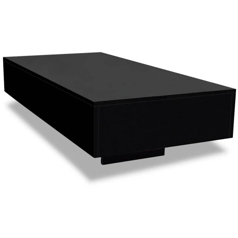 

Mesa de Centro Rectangular Negra con Brillo 115x55x31 cm - Negro - Vidaxl