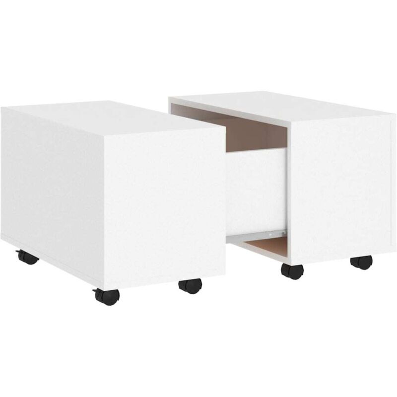 

vidaXL Mesa de centro de aglomerado 60x60x38 cm blanco - Blanco