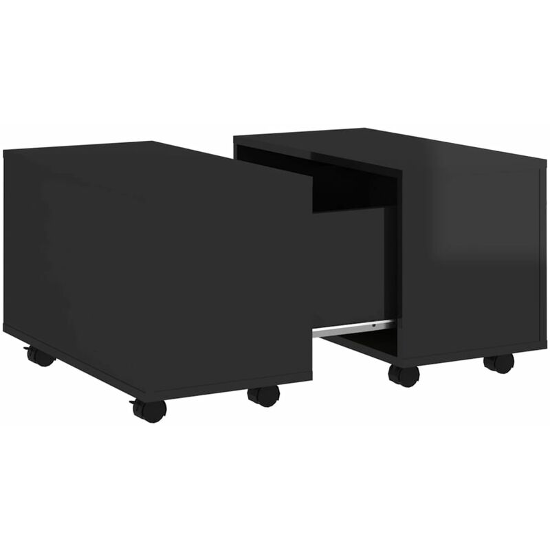 

vidaXL Mesa de centro de aglomerado 60x60x38 cm negro brillante - Negro