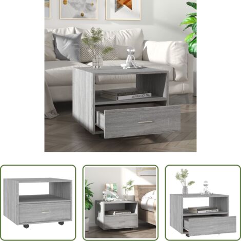 vidaXL Mesa de centro gris -  Mesa de centro madera de ingeniería gris Sonoma 55x55x40 cm