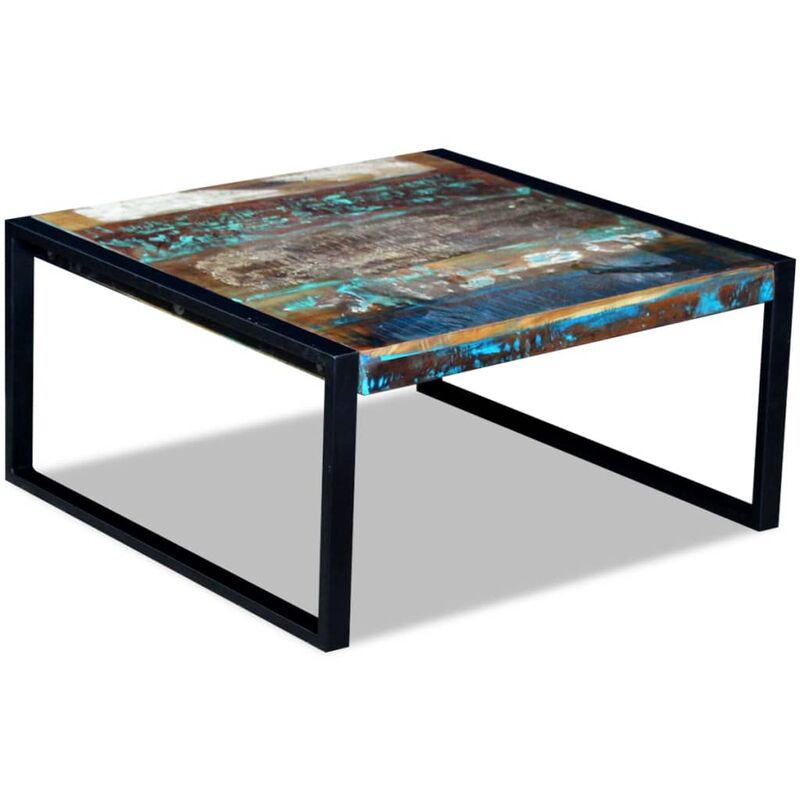 

Mesa de centro madera maciza reciclada 80x80x40 cm - Multicolor - Vidaxl