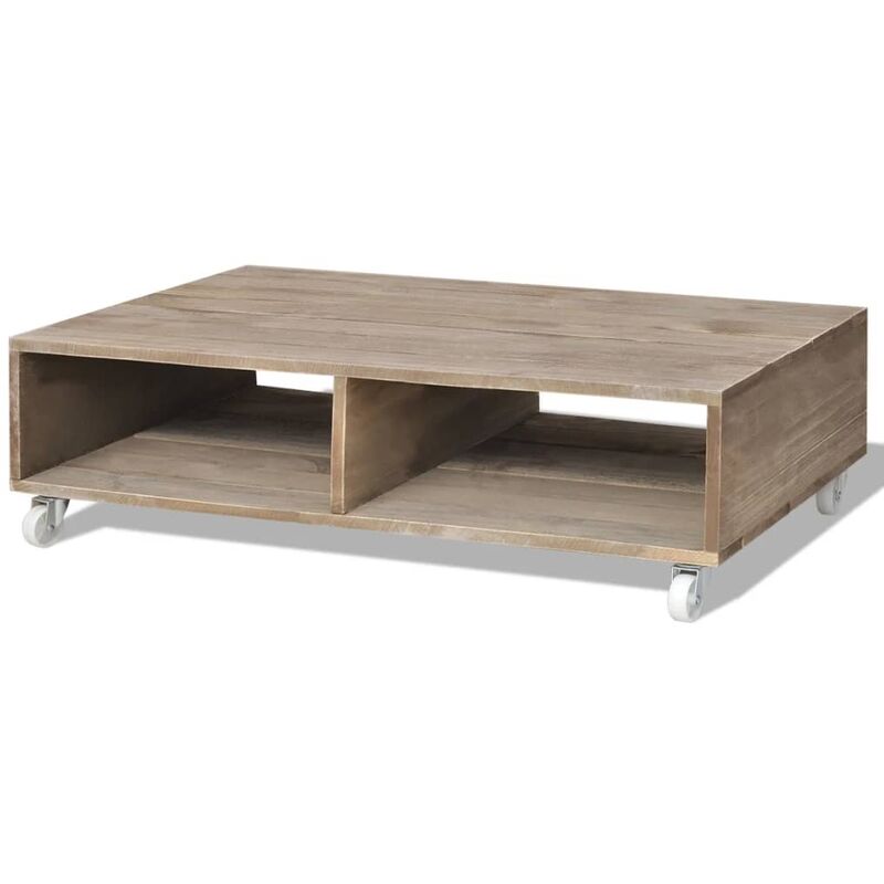 

vidaXL Mesa de centro marrón madera maciza - Marrón
