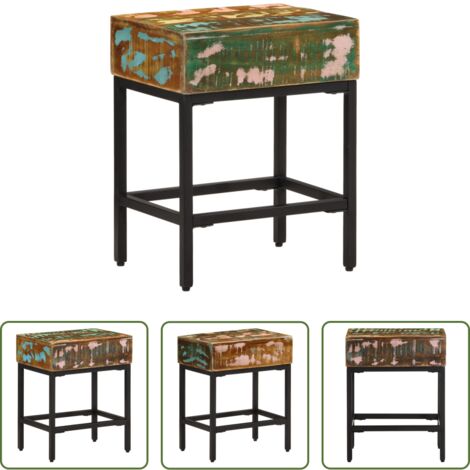 vidaXL Mesa de centro -  Mesa auxiliar madera maciza reciclada 40x30x51 cm
