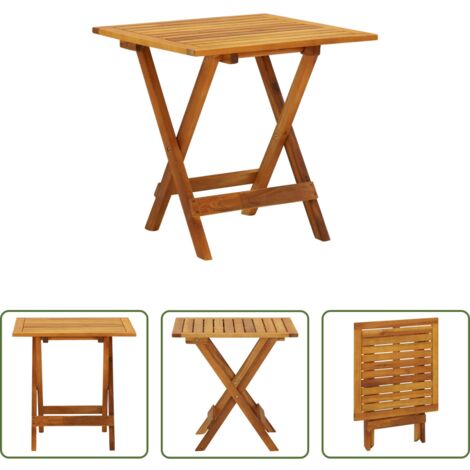 vidaXL Mesa de centro -  Mesa para terraza bistró madera maciza de acacia 46x46x47 cm